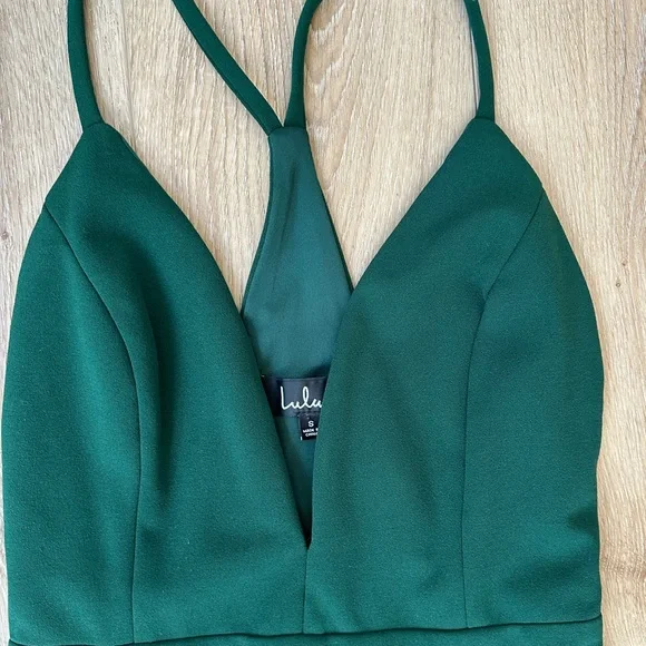 Lulu’s Amelia Elegant Forest Green formal Maxi Dress small - Picture 5 of 12